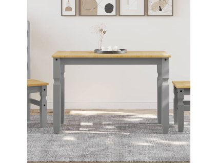 vidaXL Jídelní stůl Corona šedý 112 x 60 x 75 cm masivní borové dřevo