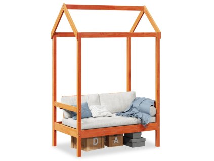 vidaXL Lavice se stříškou voskově hnědá 117,5 x 70 x 176,5 cm borovice