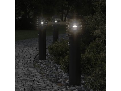 vidaXL Venkovní stojací lampy s čidly 3 ks černé 60 cm nerezová ocel