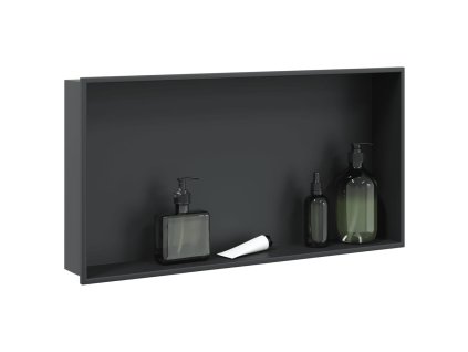 vidaXL Nika do sprchového koutu matná černá 62x32x9 cm nerezová ocel