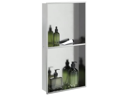 vidaXL Nika do sprchového koutu broušená stříbrná 32 x 62 x 9 cm nerez