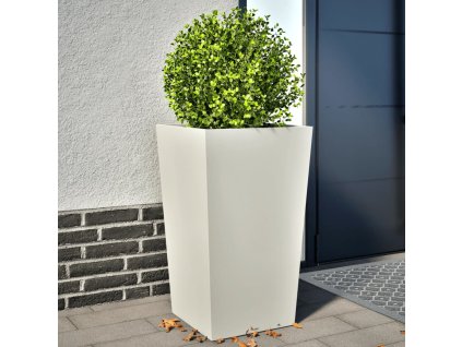 vidaXL Zahradní truhlíky 2 ks bílé 45 x 45 x 75 cm ocel