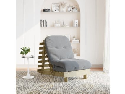 vidaXL Futonová rozkládací pohovka s matrací 70 x 206 x 11 cm borovice