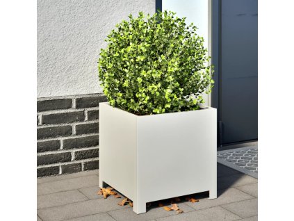 vidaXL Zahradní truhlíky 2 ks bílé 40 x 40 x 40 cm ocel