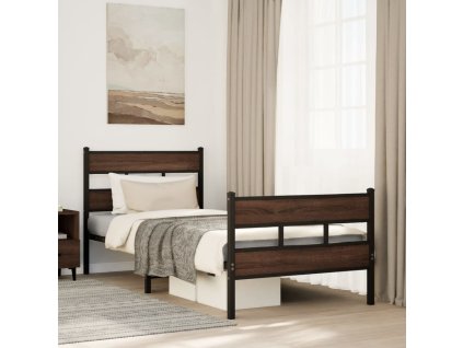 vidaXL Postel bez matrace s hlavovým a nožním čelem 90 x 190 cm