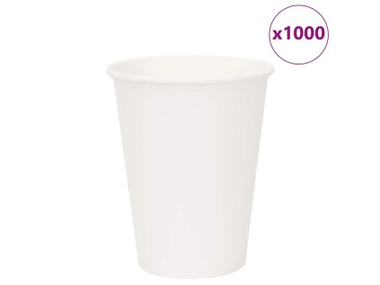 vidaXL Papírové kelímky na kávu 1000 pcs 12oz 300ml bílé