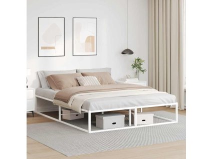 vidaXL Rám postele bez matrace bílý 160x200 cm kovový