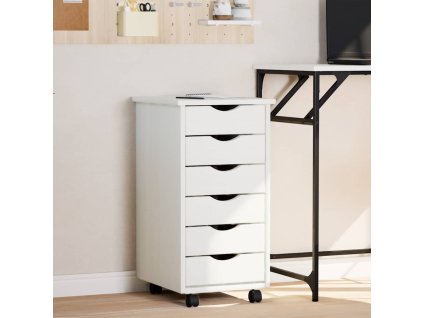 vidaXL Zásuvková skříňka se zásuvkami MOSS bílá masivní borové dřevo