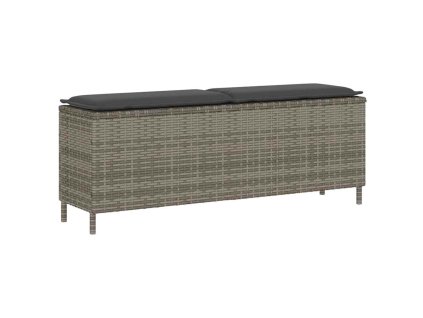 vidaXL Zahradní lavice s poduškou šedá 110x30x40,5 cm polyratan