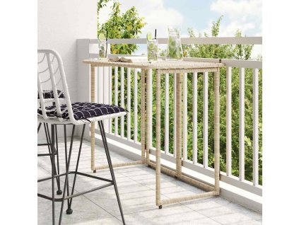 vidaXL Skládací zahradní stůl béžový 90x51x75 cm Poly ratan