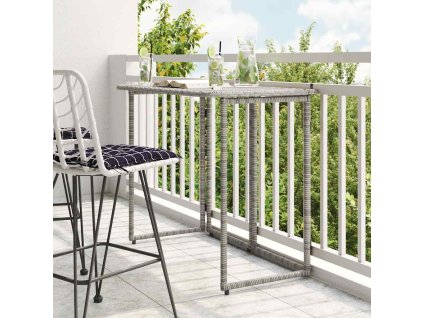 vidaXL Skládací zahradní stůl šedý 90x51x75 cm Poly ratan