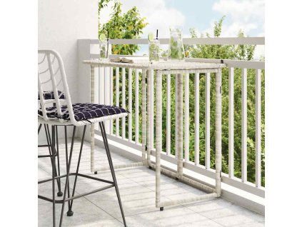 vidaXL Skládací zahradní stůl světle šedý 90x51x75 cm Poly ratan