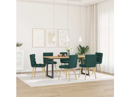vidaXL Jídelní židle 6 ks tmavě zelené textil