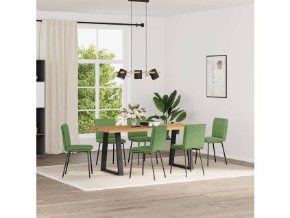vidaXL Jídelní židle 6 ks světle zelené samet