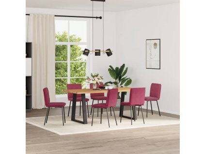 vidaXL Jídelní židle 6 ks vínové samet