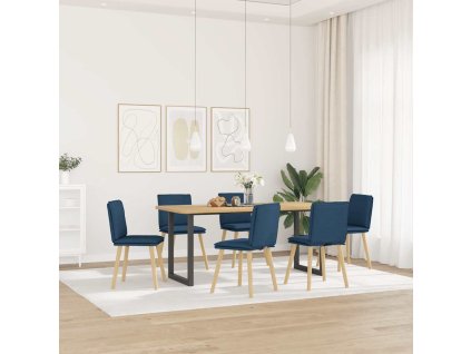 vidaXL Jídelní židle 6 ks modré textil
