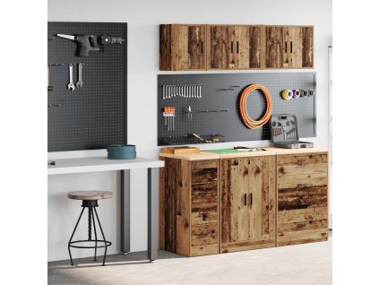 vidaXL Garážové skříně 2 ks Staré dřevo kompozitní dřevo