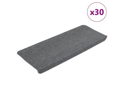 vidaXL Samolepicí podložky na schody 30 ks šedé 65x24,5x3,5 cm