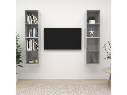 vidaXL Nástěnné TV skříňky 2 ks betonově šedé dřevotříska