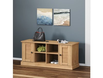 vidaXL Lavice s botníkem VIGO 106 x 35 x 45 cm masivní borové dřevo
