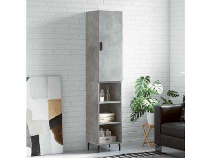 vidaXL Skříň highboard betonově šedá 34,5x34x180 cm kompozitní dřevo