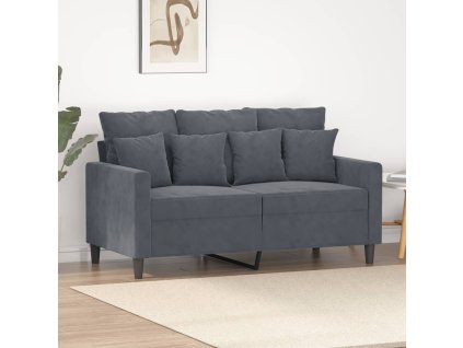 vidaXL 2místná pohovka tmavě šedá 120 cm samet