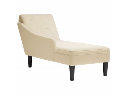 vidaXL Lenoška s polštářem a područkou na pravé straně krémová textil