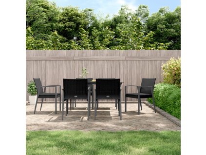 vidaXL Zahradní židle s poduškami 6 ks černé 56,5x57x83 cm polyratan