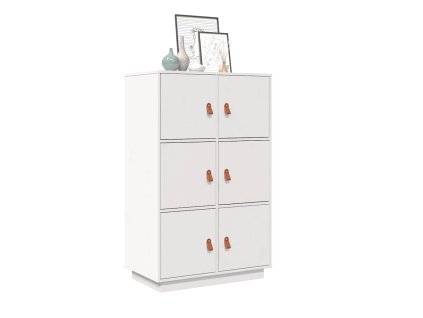 vidaXL Skříň highboard bílá 67 x 40 x 108,5 cm masivní borové dřevo