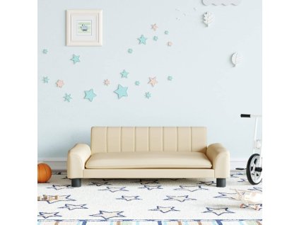 vidaXL Dětská pohovka krémová 90 x 53 x 30 cm textil