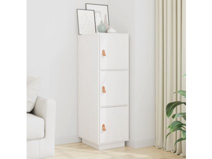 vidaXL Skříň highboard bílá 34x40x108,5 cm masivní borové dřevo