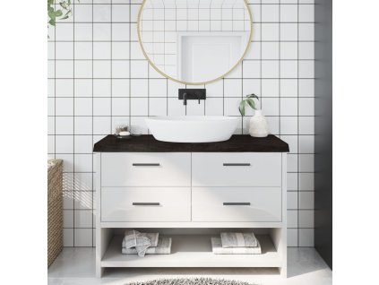 vidaXL Koupelnová deska tmavě hnědá 120x40x(2-6) cm ošetřený masiv
