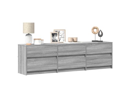 vidaXL TV skříňka s LED šedá sonoma 180 x 30 x 50 cm kompozitní dřevo