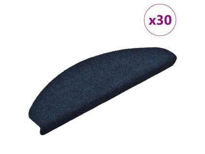 vidaXL Schodové rohože samolepicí 30 ks 65 x 21 x 4 cm tmavě modré půlkulaté velké