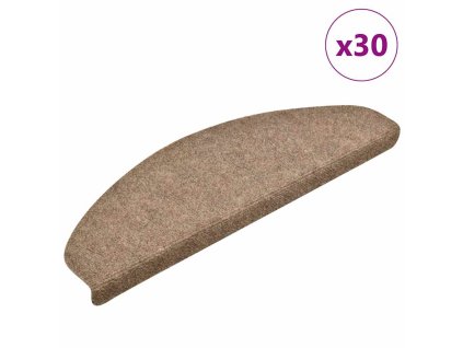 vidaXL Schodové rohože samolepicí 30 ks 65 x 21 x 4 cm béžové, půlkulaté, velké