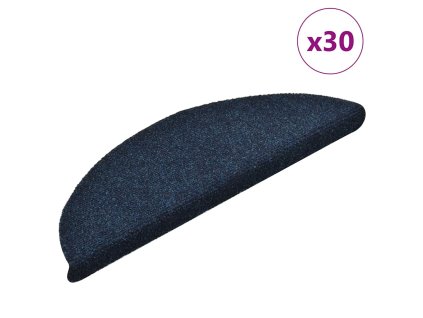vidaXL Schodové rohože samolepicí 30 ks 56 x 17 x 3 cm tmavě modré půlkulaté