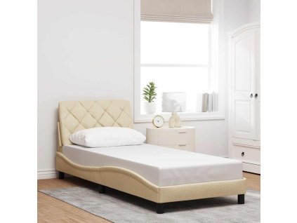 vidaXL Rám postele bez matrací krémově 90x200 cm textil