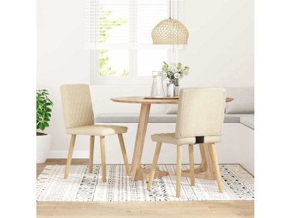 vidaXL Jídelní židle 2 ks krémové textil