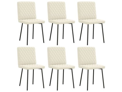 vidaXL Jídelní židle 6 ks krémové samet
