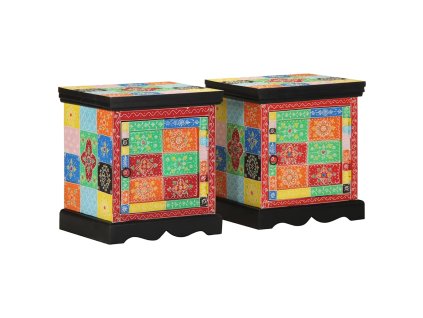 vidaXL Noční skříňka 2 ks Multicolour 40x35x45 cm Masivní dřevo Mango