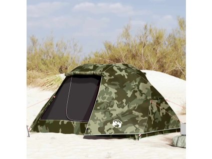 vidaXL Rybářský stan pro 5 osob maskáčový nepromokavý