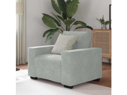 vidaXL Křeslo světle šedé 100x78x80 cm samet