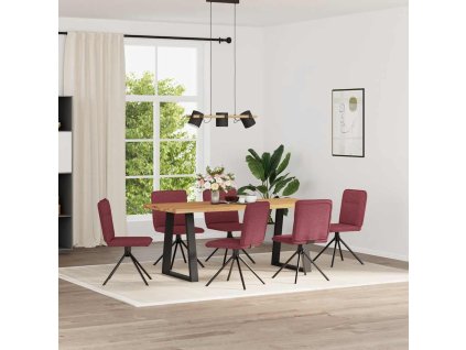 vidaXL Jídelní židle 6 ks vínové textil