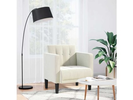 vidaXL Rozkládací křeslo s područkami, krémové, 53 cm, samet