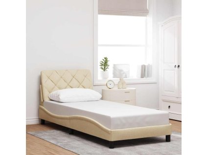 vidaXL Rám postele bez matrací krémově 90x190 cm textil