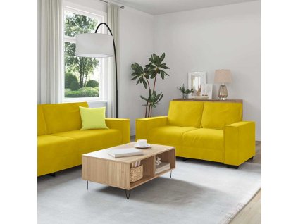 vidaXL 3dílná sedací souprava s poduškami žlutá samet