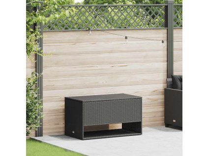 vidaXL Box na venkovní polštář černý 100x55x55,5 cm Poly ratan