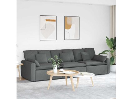 vidaXL Modulární pohovka s polštáři tmavě šedá