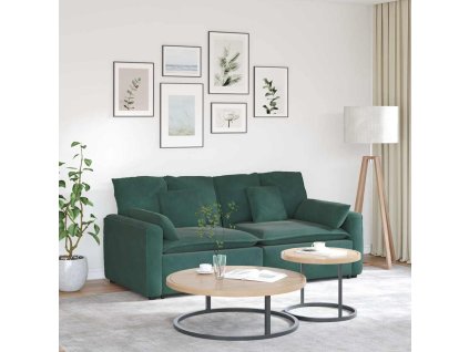 vidaXL Modulární pohovka s polštáři tmavě zelená