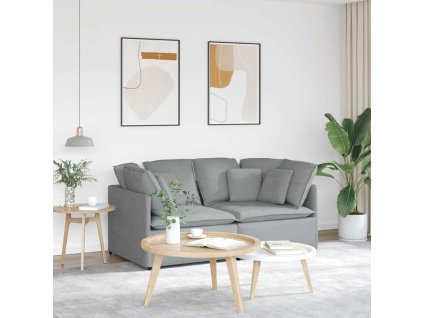 vidaXL Modulární pohovka s polštáři textil světle šedá